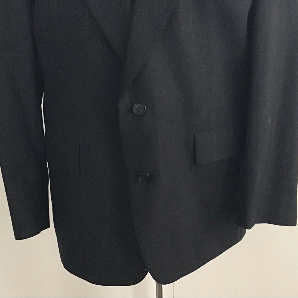 HART SCHAFFNER MARX Vintage Charcoal Gray Pinstripe Wool Suit Coat 42 Reg. EUC - Picture 2 of 14